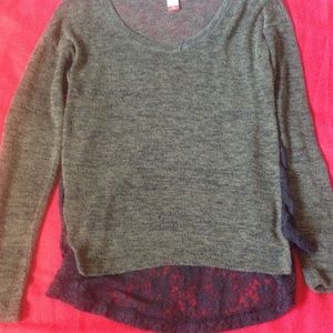 See through dark green and black shirt