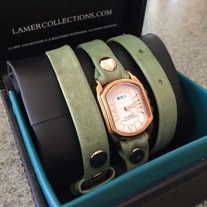 Trendy leather wrap watch