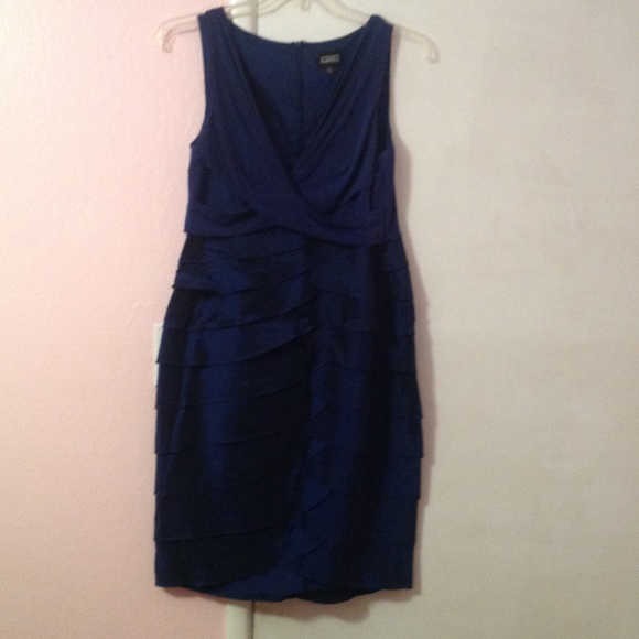 Deep blue cocktail dress.