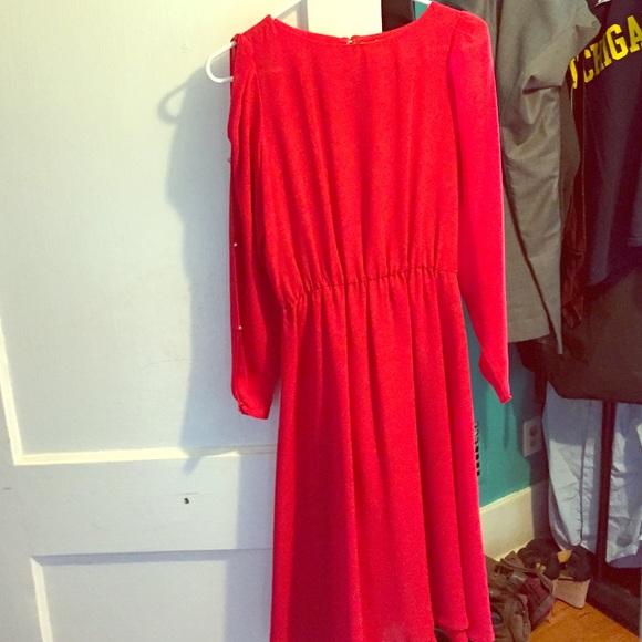 Vintage sheer red dress