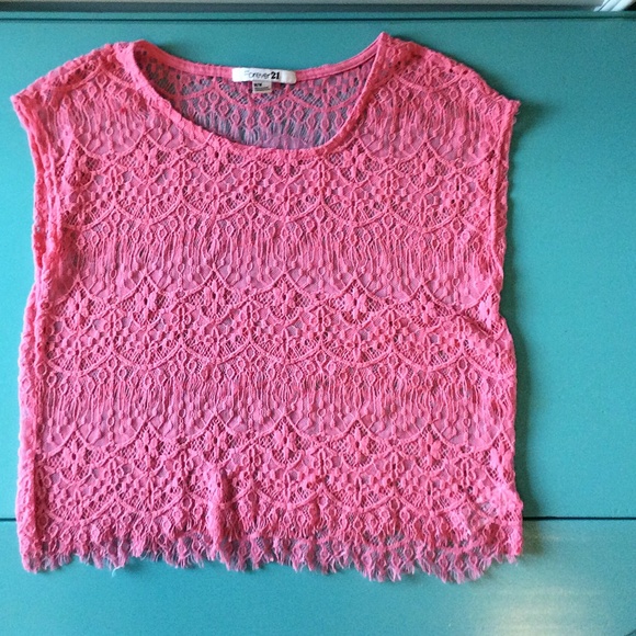 Hot Pink Lace Top - Picture 2 of 3