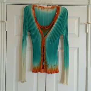 Roberto Cavalli Ombre Cardigan and Tank Top Set