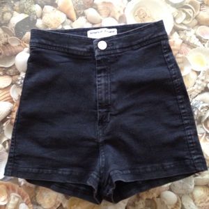 aa faded black high waisted shorts