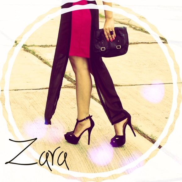 Zara black ankle strap heel