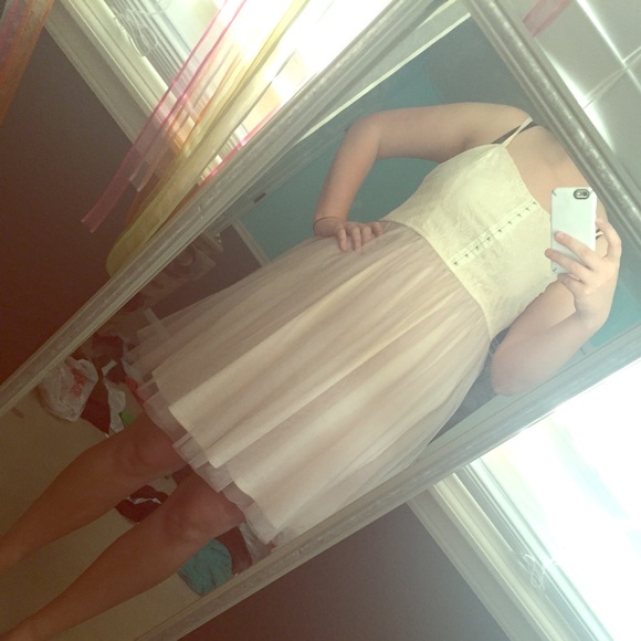 Tan and pink dress