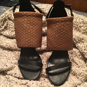 Nasty Gal oh so cute taupe suede sandal.