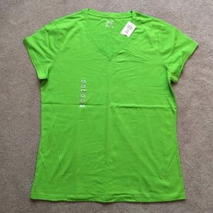Lime Green V Neck Workout Top