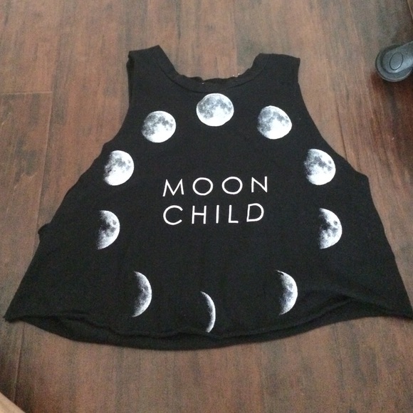 Phases of the moon Moon Child cropped tank