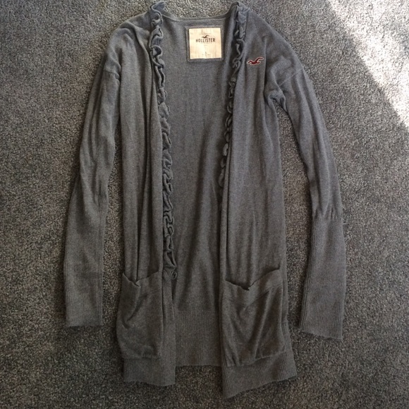 Long grey hollister cardigan