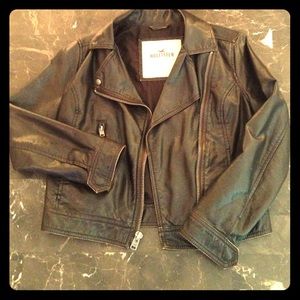 Dark brown leather jacket