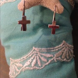 Silpada Sterling Silver Faithful Cross Earrings