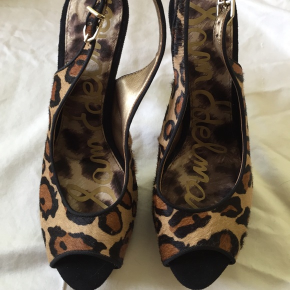 Sam Edelman Calf Hair Platform Slingbacks