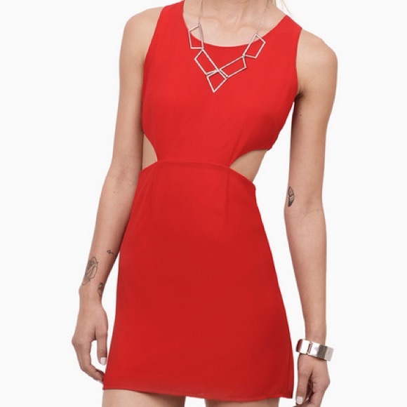 Cut out red dress