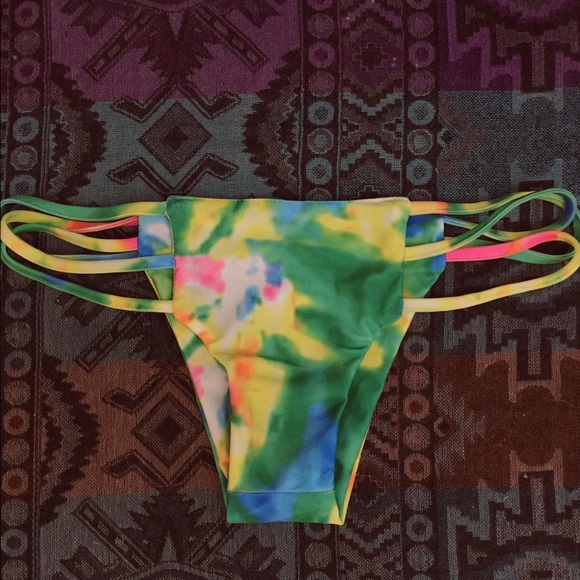 NEW Tie Dye String Side Cheeky Bikini Bottom