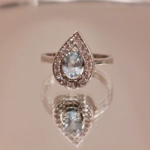 Blue Topaz Pear Shaped Ring