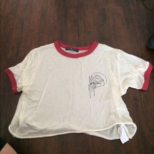 Brandy Melville Smoking skull crop top