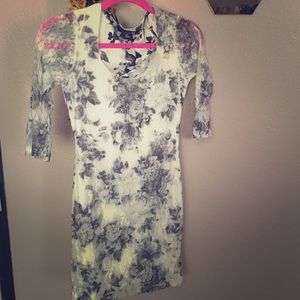Long sleeve White Floral Dress