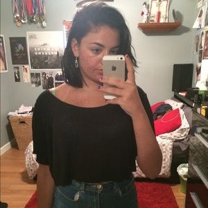 Urban Outfitters Kimchi Blue Black Flow Crop Top