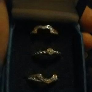 Ster)ing silver size 6 trio i love you ring