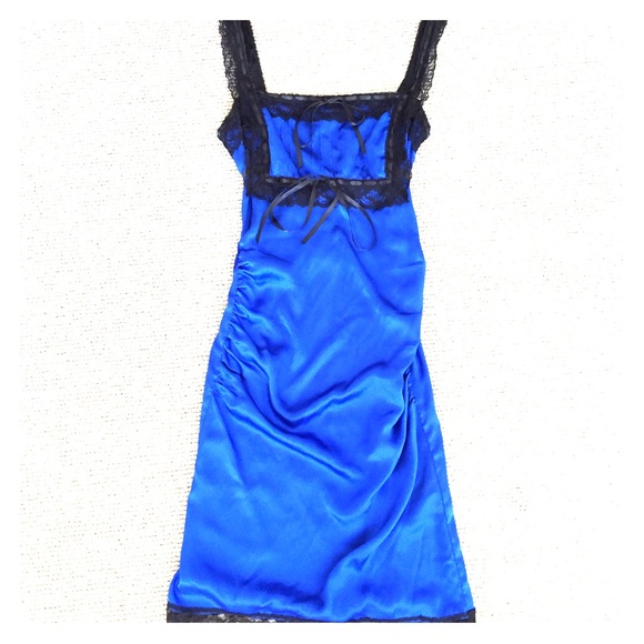 Worn Betsey Johnson Silk Electric Blue Dress