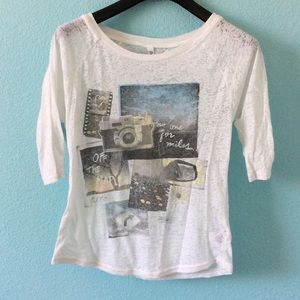 White Tee w/ Sleeves 3/4