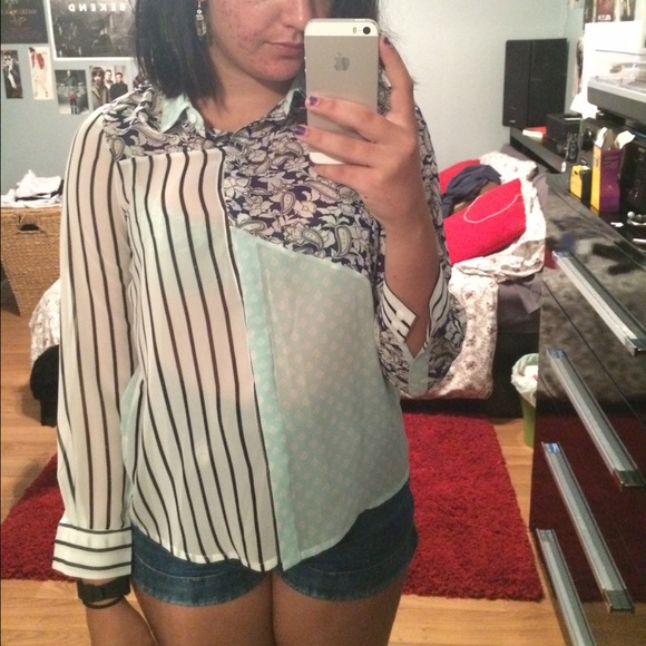 Blue Patterned Button Down