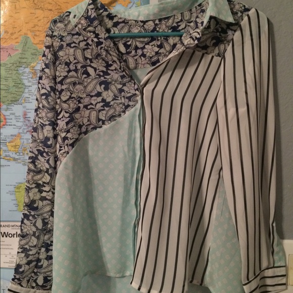 Blue Patterned Button Down - Picture 2 of 2