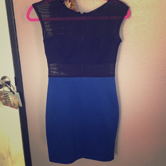 Black and Blue see thru dress