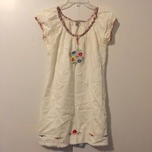 Heritage boho embroidered dress w/light denim vest
