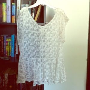 American eagle lace peplum top