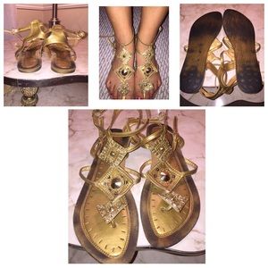 Gold Gladiator sandals
