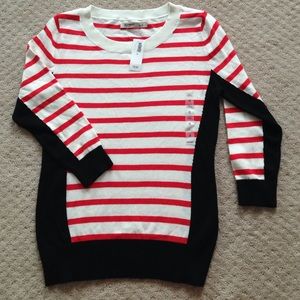 Brand new red black and white sweater