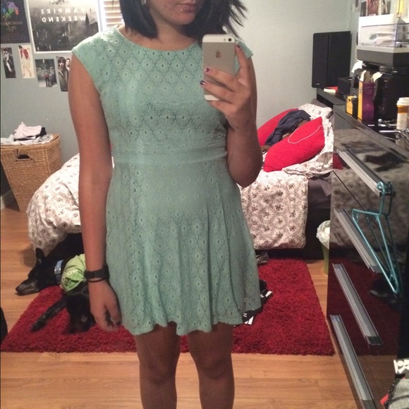 Forever 21 Mint Blue Green Lace Dress