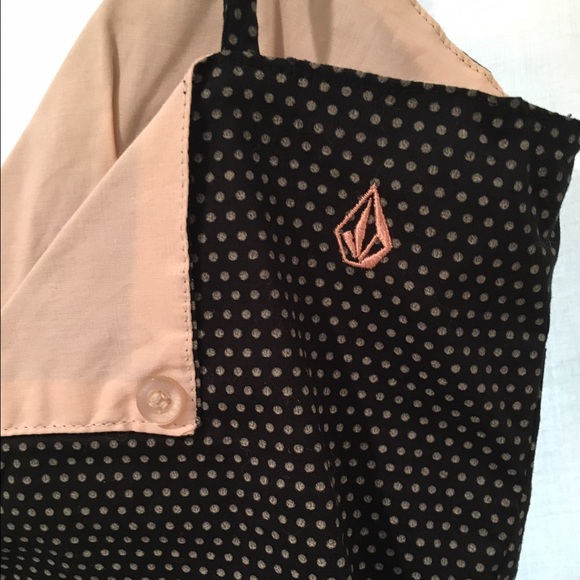 🌟NWOT: VOLCOM Black & Tan Polka Dot Tank Top- S - Picture 2 of 4