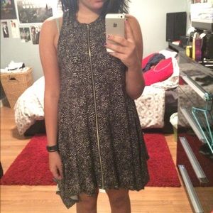 Urban Outfitters Black and Cream Zip Front Dress