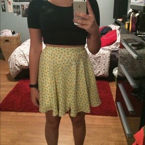 Yellow and Orange Orange Patterned Skirt