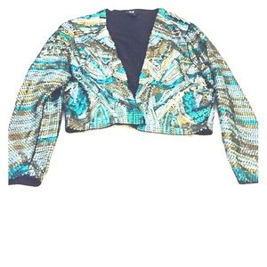 H&M sequin crop sweater