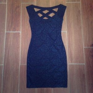 Black lace bodycon dress