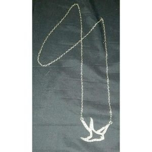 Rhinestone Dove Necklace