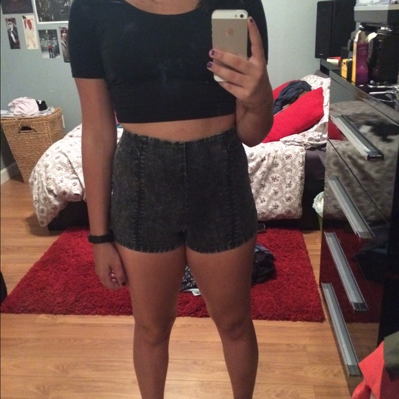 Urban Outfitters Acid Wash Denim High Waist Shorts