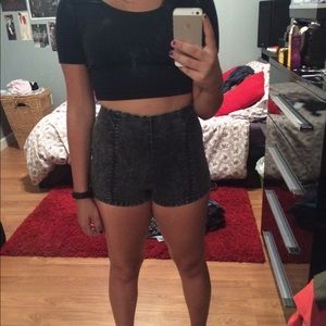 Urban Outfitters Acid Wash Denim High Waist Shorts
