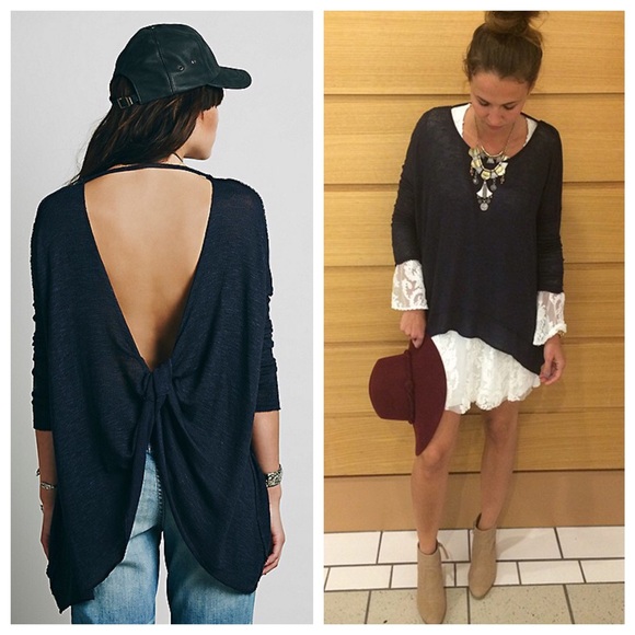 We The Free Shadow Hacci in Navy - Picture 2 of 4