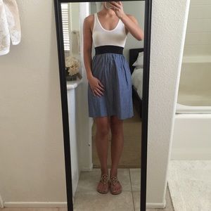 Two tone chambray dress