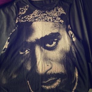 Black Tupac Long Tank