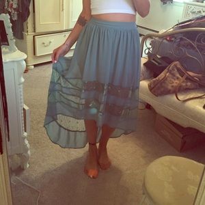 High to low lace skirt