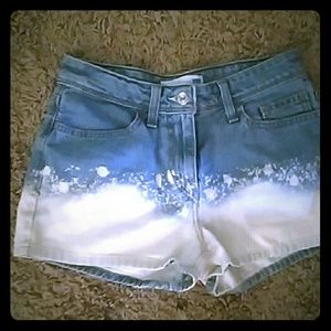 High-waisted Ombre Denim Shorts