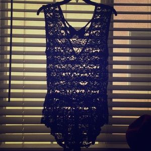 Lace swim cover up