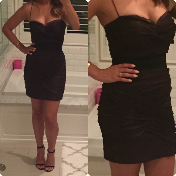 Short dark brown cocktail dress - Picture 4 of 4
