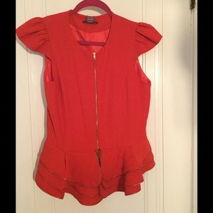 Red Peplum Top (Gracia)