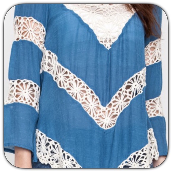 Last One! Boho Crochet Lace Top - Picture 2 of 3